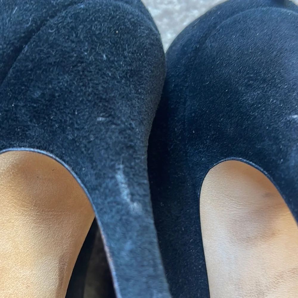 Jimmy Choo suede peep-toe platform heeled booties